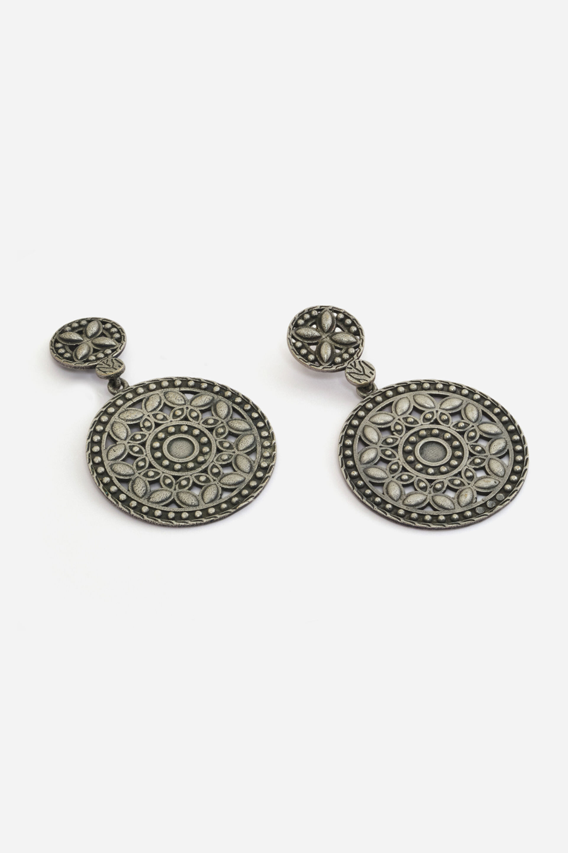 Intricate Disc Dangler Earrings, , image 2